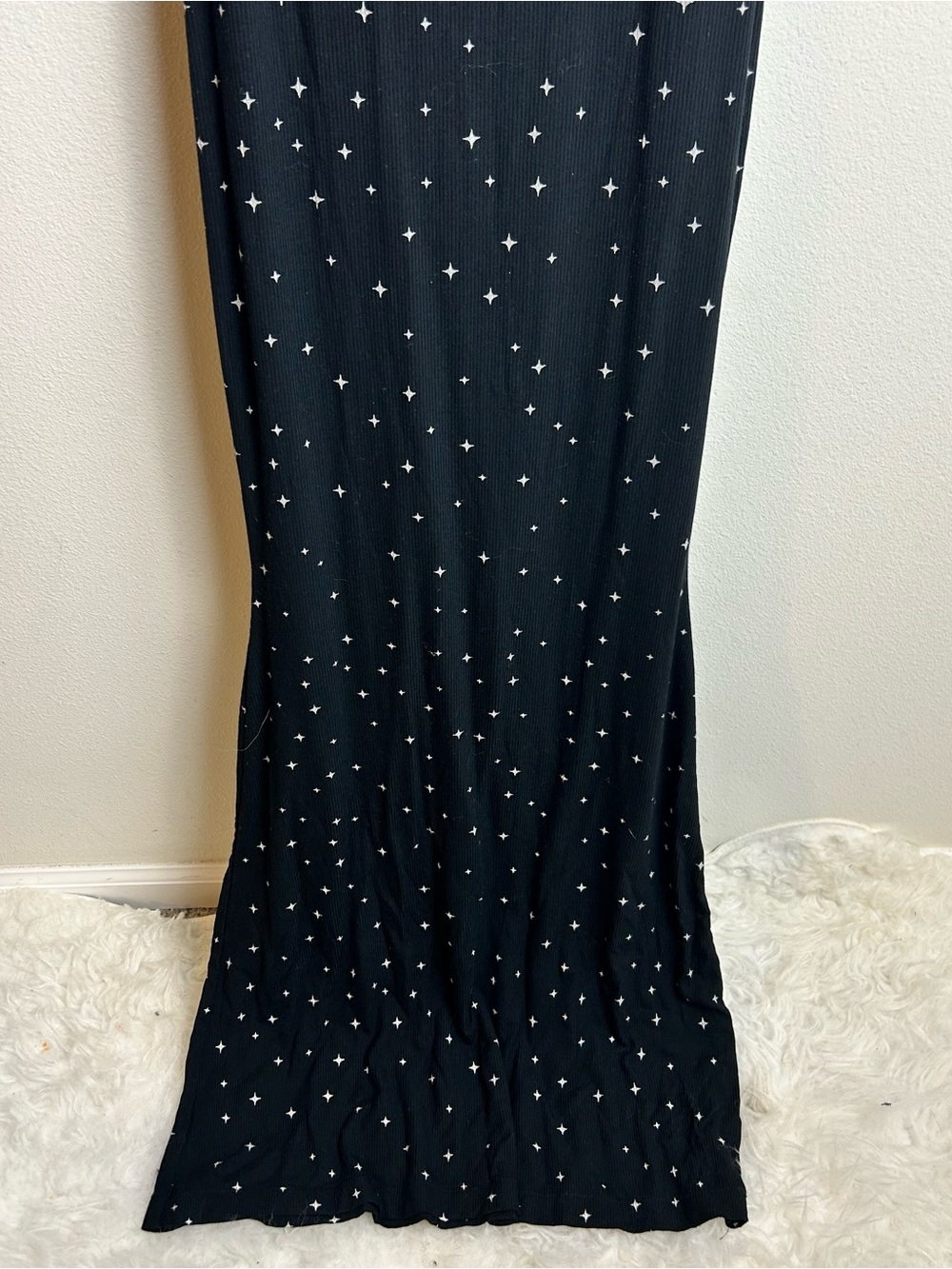 SKIMS Soft Lounge Rib Onyx Sparkle Star Slip Dress Sz L - Picture 4 of 13